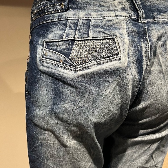 Blue Skinny Jeans with Natural Fading - Picture 8 of 13